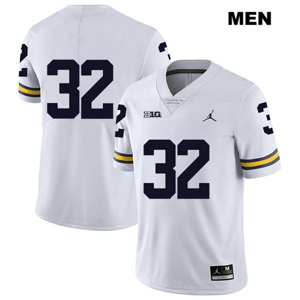 Men's NCAA Michigan Wolverines Louis Grodman #32 No Name White Jordan Brand Authentic Stitched Legend Football College Jersey KC25S82BT